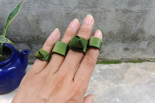 Làm chiếc nhẫn từ lá cây đơn giản