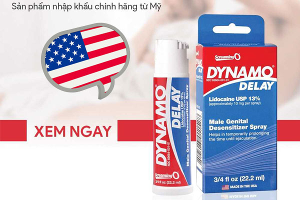 Dynamo Delay là sản phẩm thuốc xịt chống xuất tinh sớm của Mỹ.